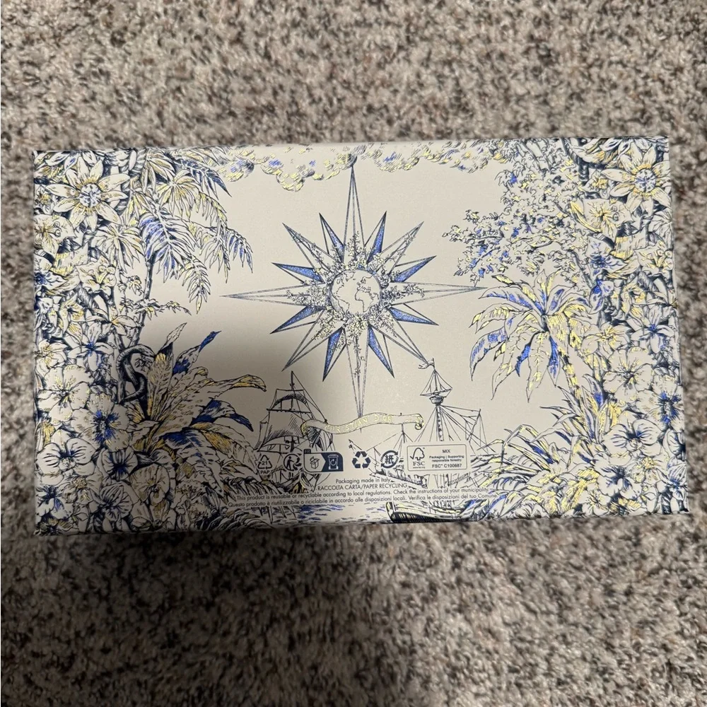 Dior Box with Blue and Gold Floral Design
